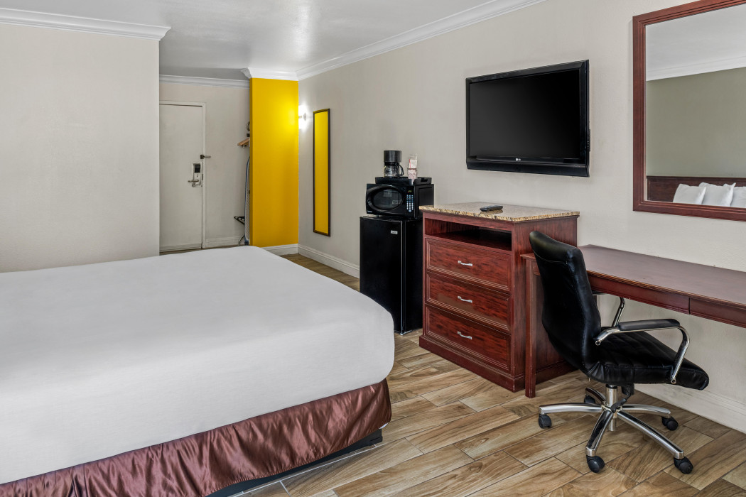 Spacious guest rooms at Hospitality Inn San Bernardino